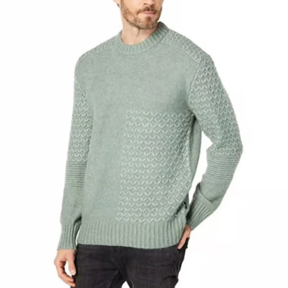 Ted Baker Brokhol Long Sleeve Mixed Stitched‎ Knit Crew Neck Pullover, Sz